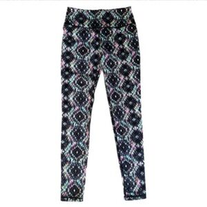Knockout by Victoria's Secret Black and Multicolor Patterned Leggings